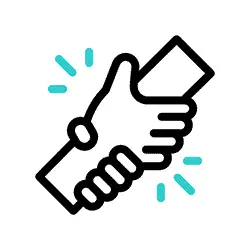 איור של יד לוחצת יד לעזרה