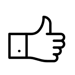 איור של יד עם אמצע למעלה במצב של ok מסמל פרגון