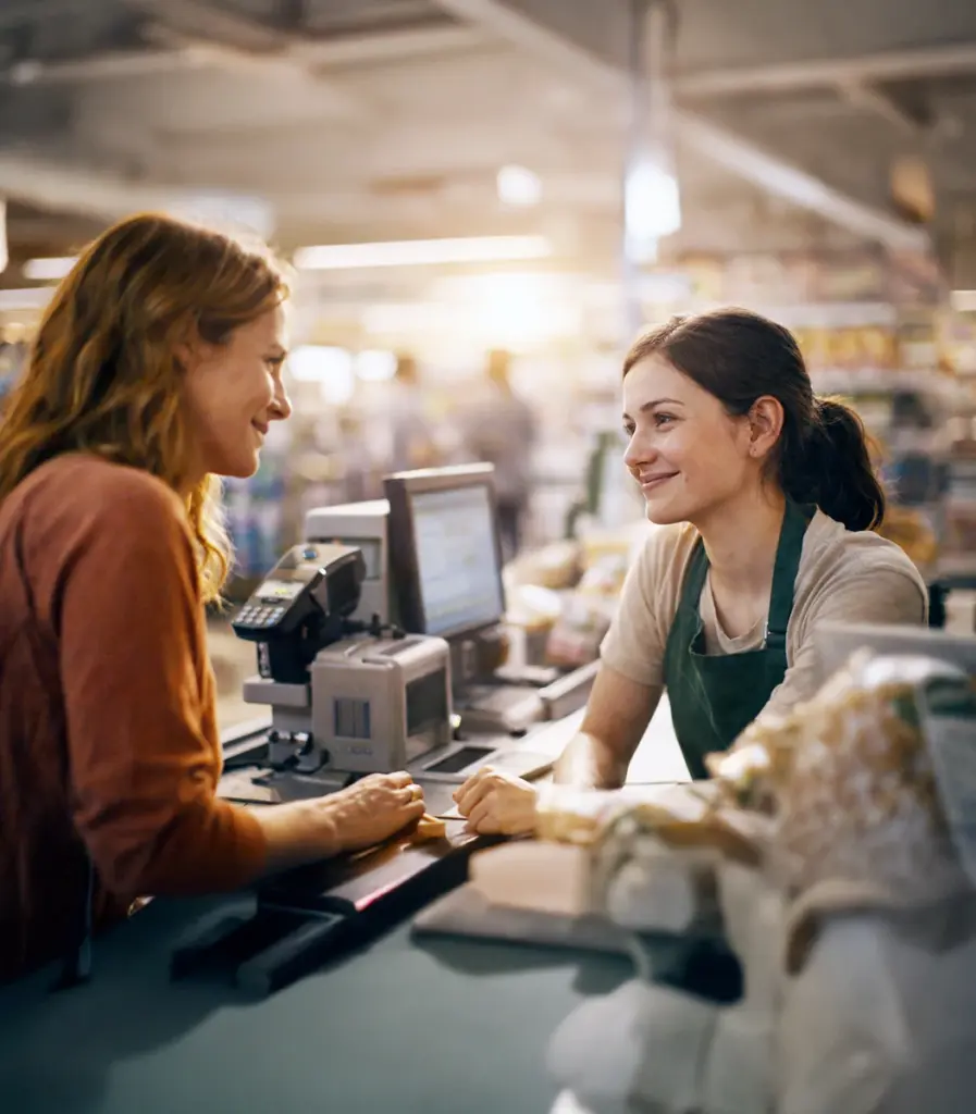 saleswoman-smiles-at-customer-while-providing-service.